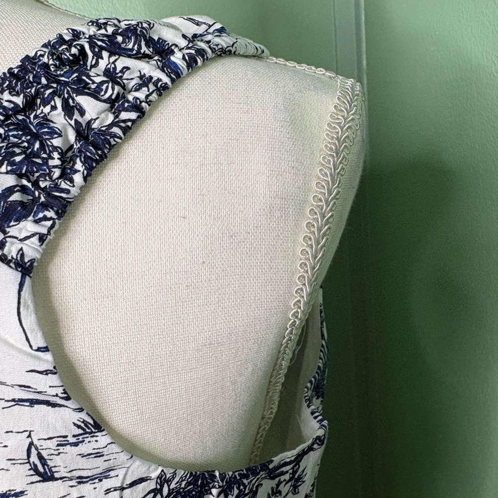 Vineyard Vines Navy and White Scenic Midi Dress XL girls - Picture 7 of 11